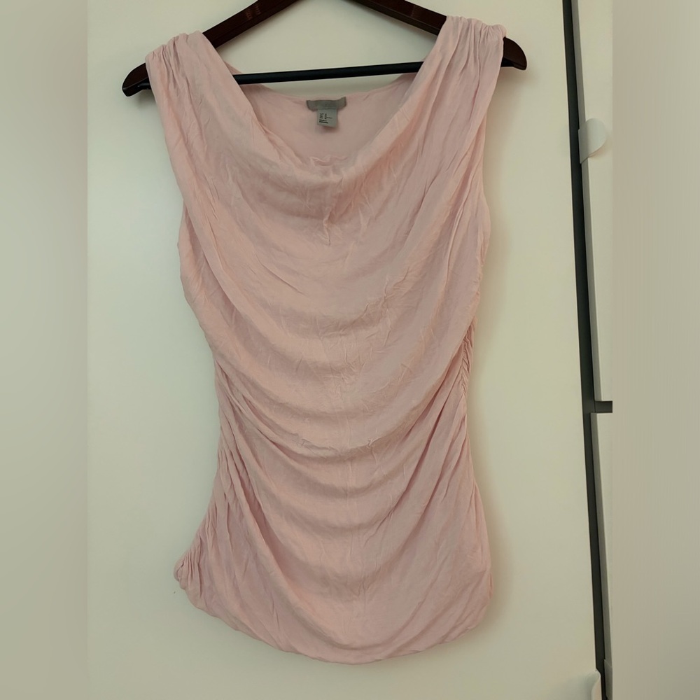 H&M Pale Pink Draped Cowl Neck Camisole